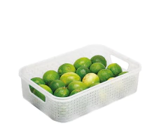 ORGANIZADOR / BANDEJA RATAN M PLASTICA CON ASAS TRANSPARENTE MULTIUSO "M" BAJA