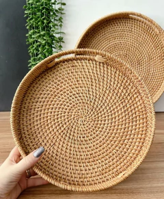 BANDEJA REDONDA "JAKARTA" REDONDA "S" CON ASAS - comprar online