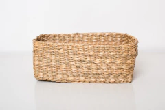 Imagen de SET X 3 CESTAS /CANASTOS RECTANGULARES "LEAH" DE YUTE CON ASAS