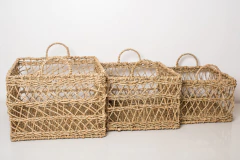 CANASTO/CAJA "MOZAMBIQUE" RECTANGULAR DE SEAGRASS CON MANIJAS "L" en internet