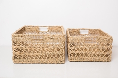 Imagen de CANASTO/CAJA "MOZAMBIQUE" S RECTANGULAR DE SEAGRASS CON ASAS "S"