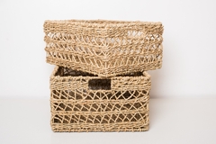 CANASTO/CAJA "MOZAMBIQUE" S RECTANGULAR DE SEAGRASS CON ASAS "S" en internet