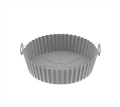 MOLDE REDONDO SILICONA CON MANIJAS PARA AIRFRYER 17 CM GRIS