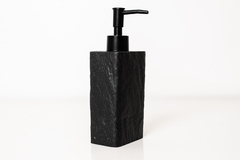 DISPENSER "DEREK" DE MARMOL ASPERO NEGRO 19cm