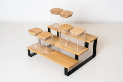 ESCALERITA "FOLK" DE BAMBOO CON HIERRO 3 ESCALONES - tienda online