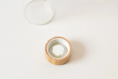 BOTELLA DE VIDRIO "CAPRI" CON TAPA A ROSCA DE BAMBOO "L" - tienda online