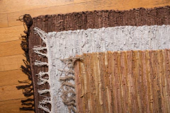 ALFOMBRA DECO "ALOHA" COMBINADA "XL" CON HILOS DE CUERO Y GAMUZA en internet