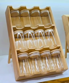 Imagen de ORGANIZADOR ESCALERITA “VALSEN” 3 ESTANTES BAMBOO CON PARANTE
