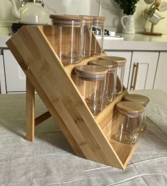 ORGANIZADOR ESCALERITA “VALSEN” 3 ESTANTES BAMBOO CON PARANTE - comprar online