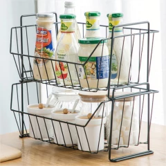 CANASTO APLIABLE "MARIAN" METALICO CON MANIJAS LATERALES ALTO - tienda online