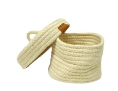 ORGANIZADOR "NAKAM" REDONDO "S" TEJIDO CON TAPA Y MANIJA - comprar online