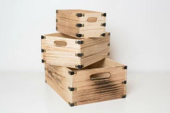 SET x3 CAJAS DECO DE MADERA - comprar online