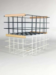 CANASTA "SARAI" APILABLE CON MANIJAS DE MADERA "L" - Marian Todo Organizado