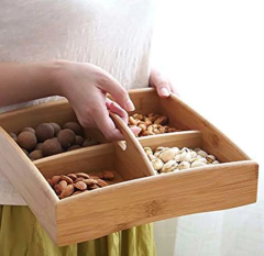 Imagen de CAJA DE BAMBOO "VALSEN" 4 DIVISIONES Y MANIJA