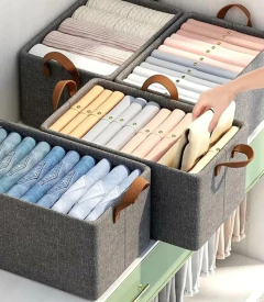 CAJA PLEGABLE "MALKA" RECTANGULAR CON MANIJAS MARRONES en internet