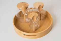 FRASCO DE VIDRIO "CAPRI" OVALADO CON CUCHARA "M" - Marian Todo Organizado