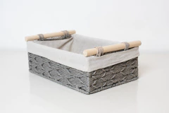 SET x2 CANASTAS "GIRONA PAMPA" CON TELA Y MANIJAS DE MADERA en internet