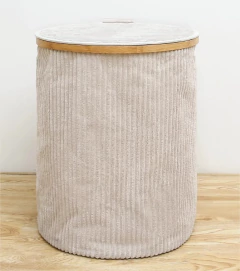 CESTO LAUNDRY REDONDO DE TELA "PERSA" CON TAPA PARA ROPA - comprar online