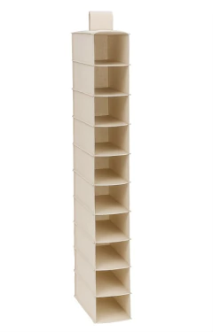 ORGANIZADOR COLGANTE "AMI" DE TELA 10 ESTANTES "S" - tienda online