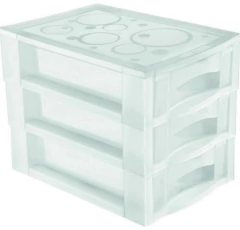 CAJONERA "RACKET" TRANSPARENTE 3 CAJONES