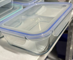 COMBO x3 CONTENEDORES HERMETICOS "CUCINA" DE VIDRIO CON TAPA CON SILICONA #2