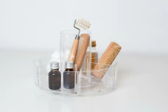 ORGANIZADOR "CLEAR" GIRATORIO REDONDO CON 4 COMPARTIMIENTOS