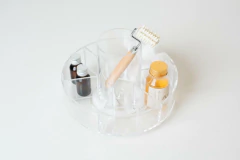 ORGANIZADOR "CLEAR" GIRATORIO REDONDO CON 4 COMPARTIMIENTOS en internet