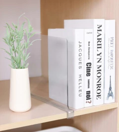 SEPARADOR DE ESTANTES “SUSAN” ACRÍLICO CON SOPORTE MULTIUSO / PLACARD