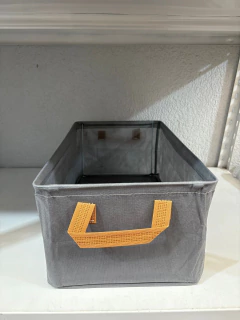 CAJA PLEGABLE "MALKA" RECTANGULAR CON MANIJAS MARRONES #2