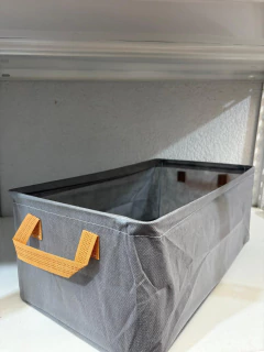 CAJA PLEGABLE "MALKA" RECTANGULAR CON MANIJAS MARRONES #2 - comprar online