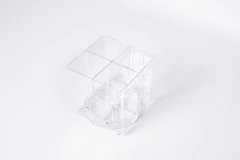 ORGANIZADOR "CLEAR"GIRATORIO DE ACRILICO CUADRADO 4 COMPARTIMIENTOS - tienda online