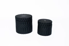 CARAMELERA RUSTICA CILINDRICA NEGRA “L” CON TAPA NEGRA