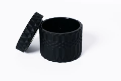 CARAMELERA RUSTICA CILINDRICA NEGRA “L” CON TAPA NEGRA - Marian Todo Organizado