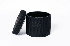 CARAMELERA RUSTICA CILINDRICA NEGRA “L” CON TAPA NEGRA - tienda online