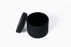 Imagen de CARAMELERA RUSTICA CILINDRICA NEGRA “L” CON TAPA NEGRA