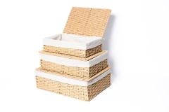 Imagen de CAJA CON TAPA "GIRONA" Y LIENZO "S" BEIGE