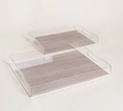 BANDEJA DE ACRILICO CON ASAS "S" RECTANGULAR