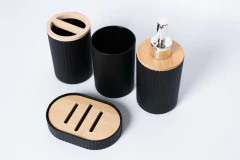 SET x4 PARA BAÑO NORDICO BAMBOO RAYAS en internet