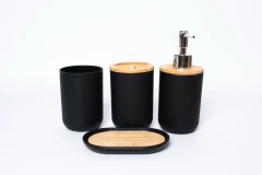 SET x4 PARA BAÑO NORDICO NEGRO CON BAMBOO en internet