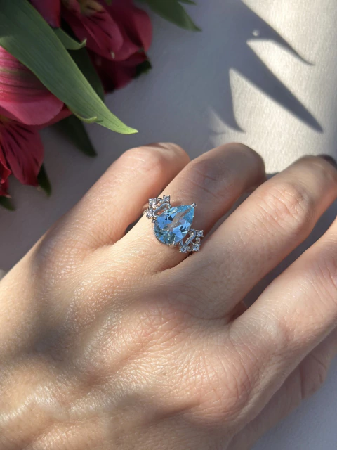 Anel Topázio Azul - comprar online