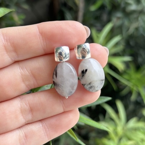 Brinco de Quartzo Turmalinado