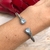 Bracelete aberto prata 925 de Topázio Azul lapidado, Pedra e Prata Acessórios