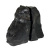 Porta livro de Obsidiana negra natural, com frente polida e parte de trás bruta, Pedra e Prata