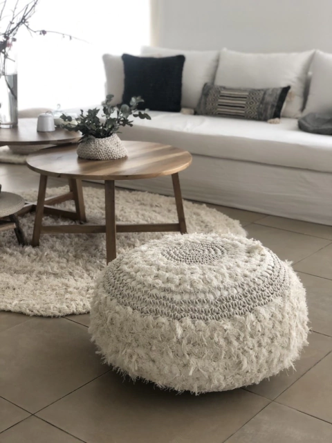 PUFF TEJIDO COMBINADO