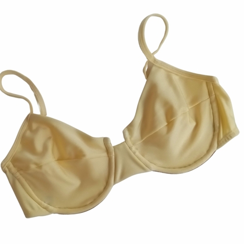 TOP RETRÔ AMARELO MANTEIGA - comprar online