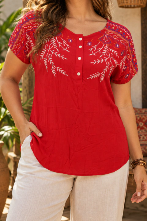 BATA INDIANA BORDADA-100% VISCOSE