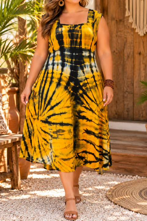 VESTIDO TIE DYE MID PLUS SIZE