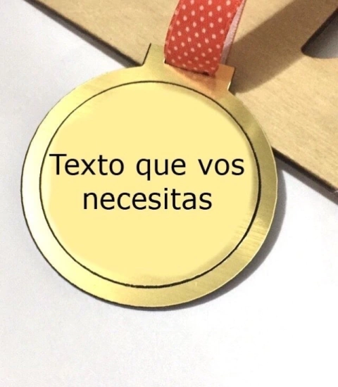 Medalla dorada personalizable + caja