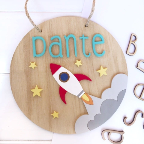 Cartel en relieve Cohete