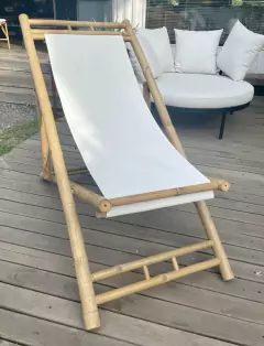 Silla Reposera bambu y lona - comprar online